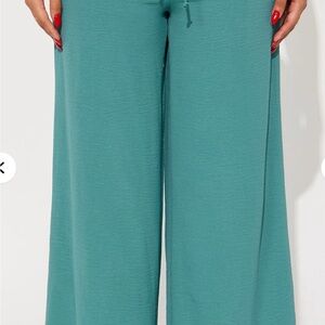 Fashion Nova Teal Wide-Leg Pants